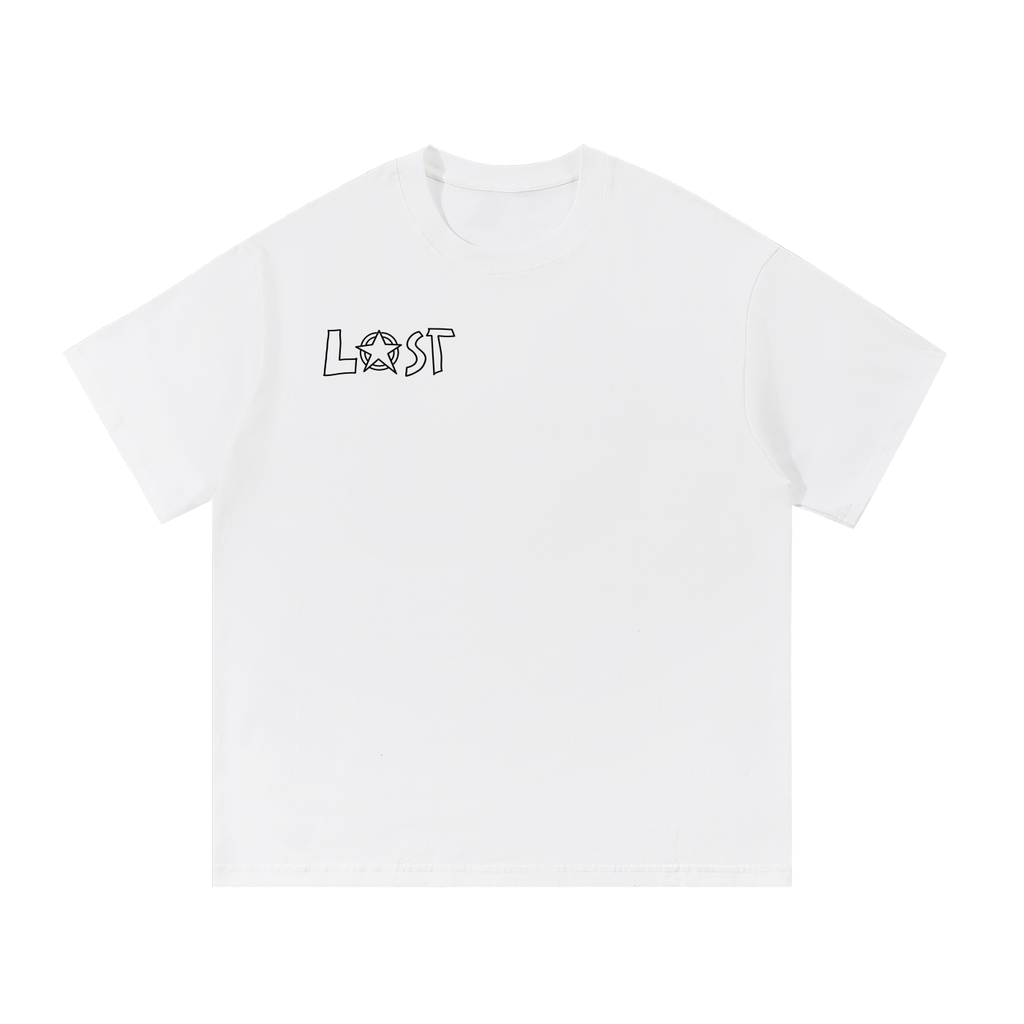 White Lost Tee With Eye Graphic