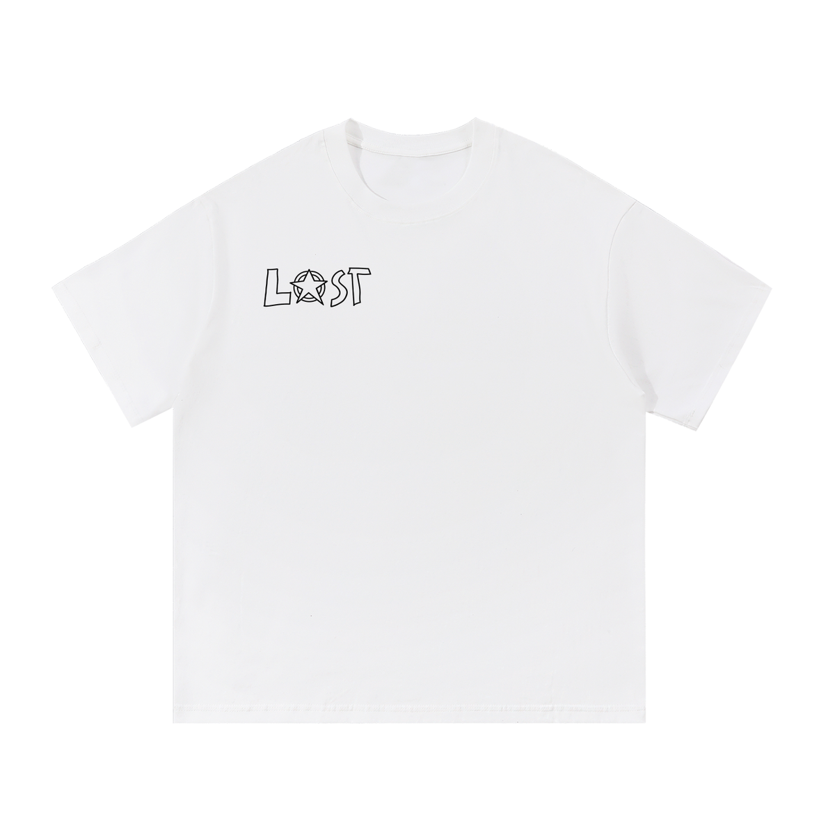 White Lost Tee With Eye Graphic