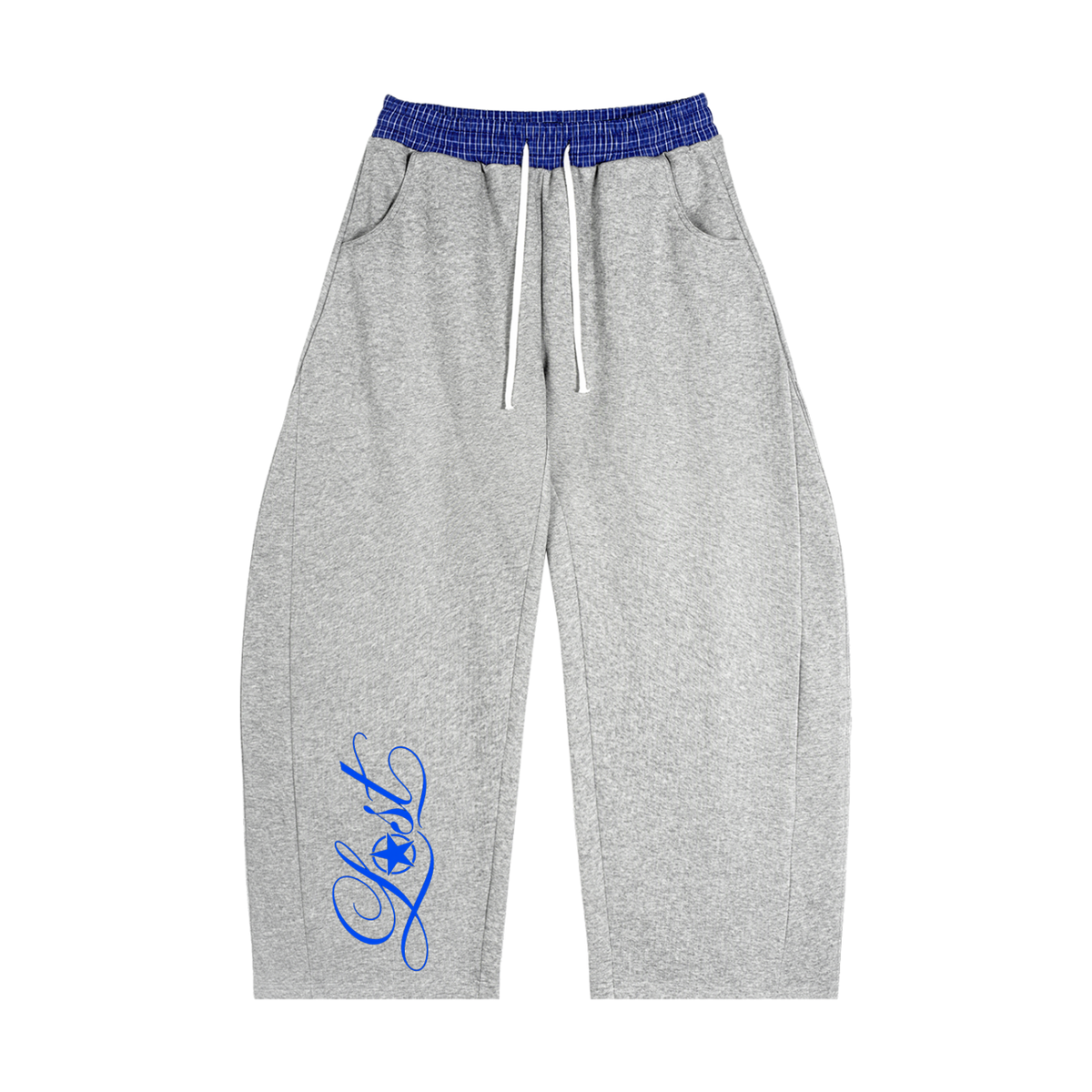 Plaid Waistband Barrel Sweatpants