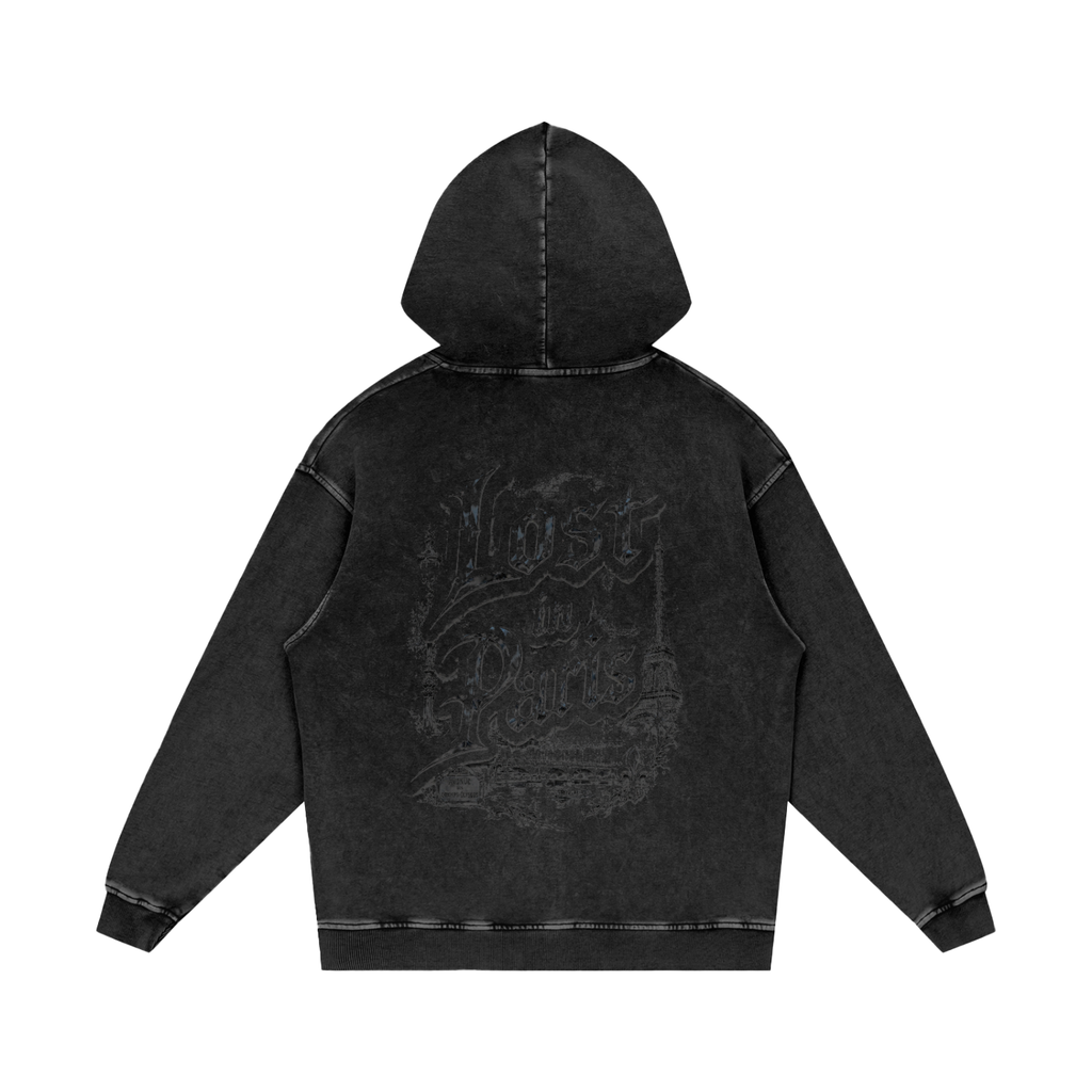 Snow Washed Black Lost in Parris Hoodie