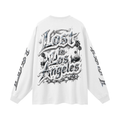 Oversized White Lost in LA Long Sleeve T-Shirt