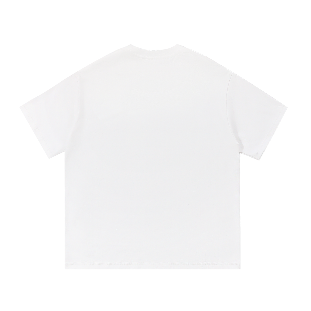 Oversized white cursive lost tee