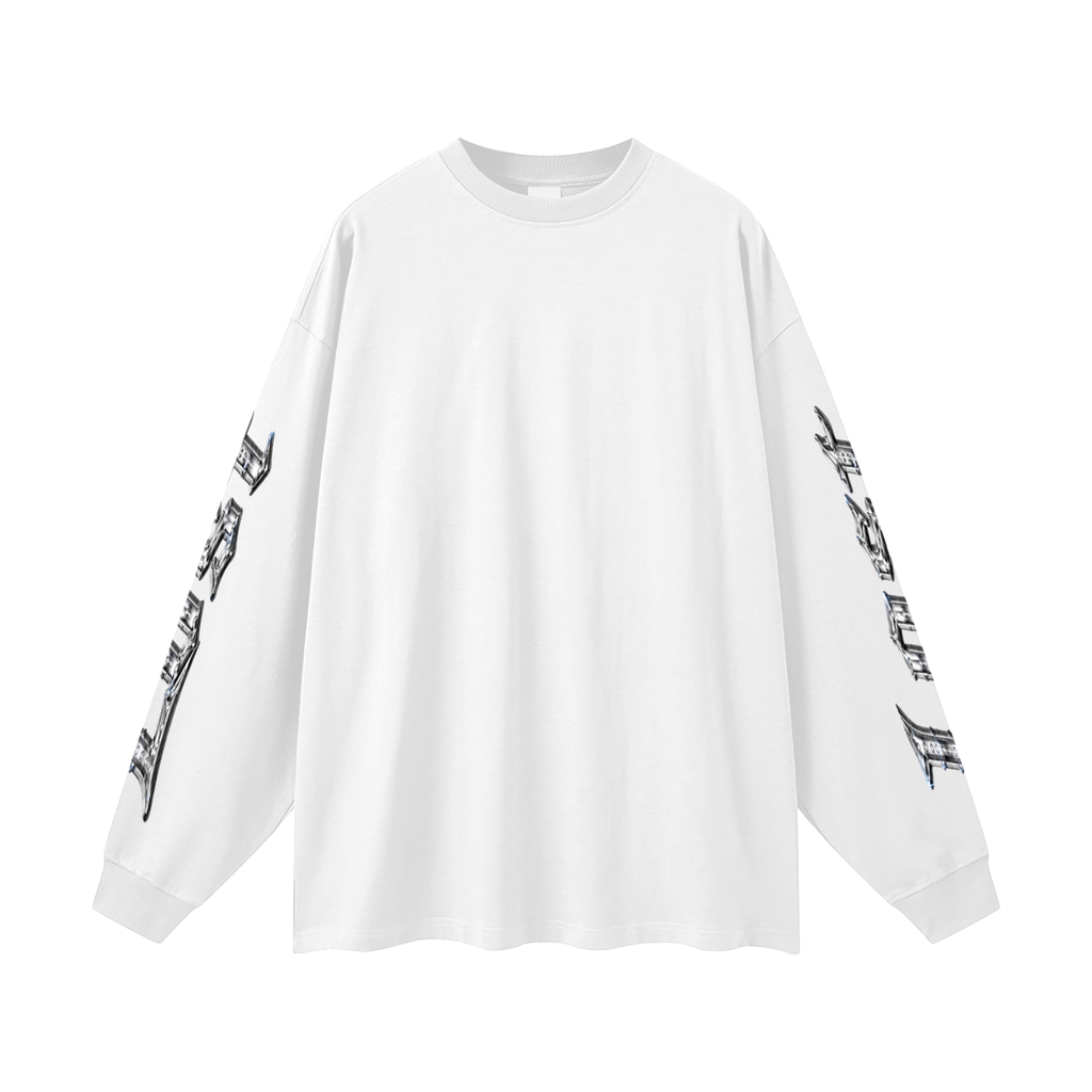 Oversized White Lost in LA Long Sleeve T-Shirt